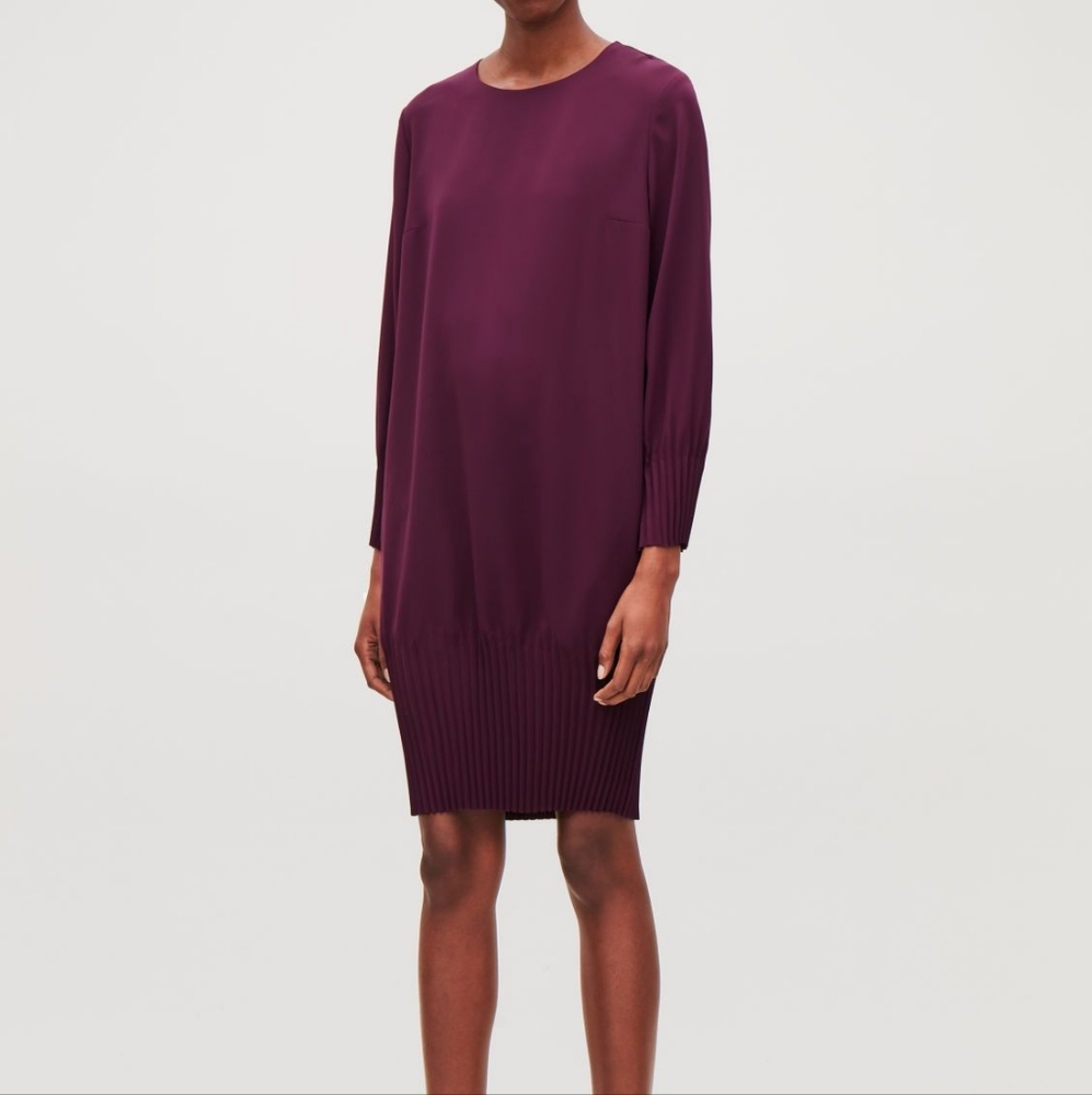 COS Pleated Midi Dress - Purple Sz 2